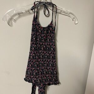 American Eagle Outfitters Smocked Tie Halter Top